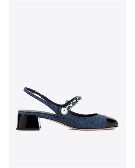 miu miu denim pumps
